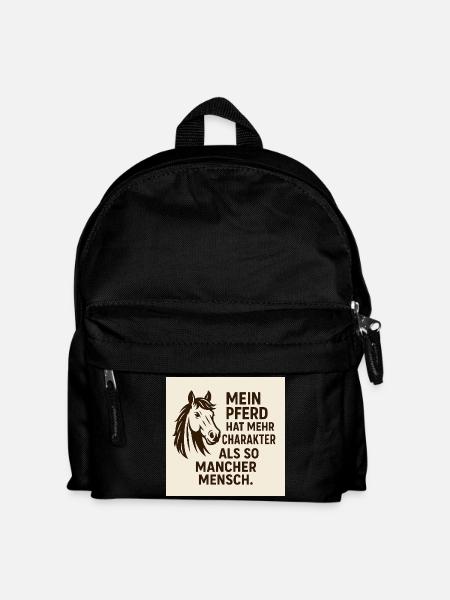 Mein Pferd Hat Mehr Charakter - Kinder Rucksack - Schwarz