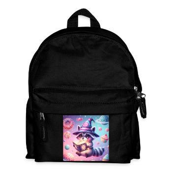 Whimsical Mystic Raccoon in Candyland - Kids' Backpack - black - Front
