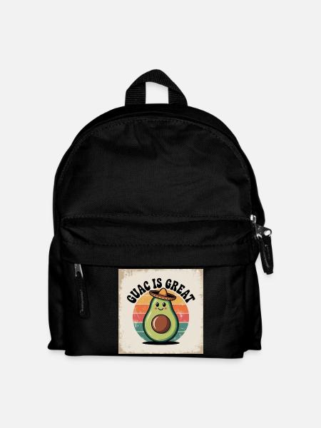Lustige Avocado mit mexikanischem Hut - Kinder Rucksack - Schwarz