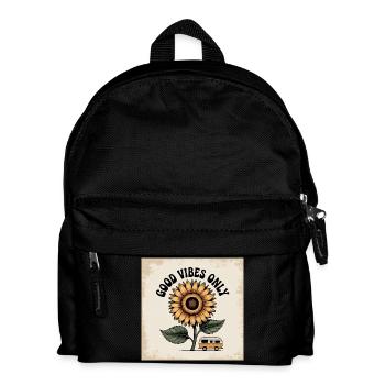 Sonnenblumenblume mit positiver Botschaft - Kinder Rucksack - Schwarz - Vorne