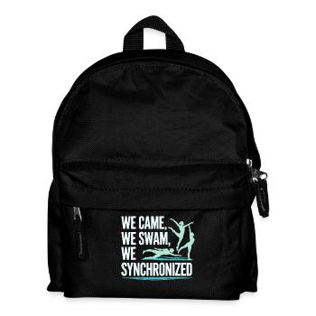 Wir kamen, wir schwammen, wir synchronschwimmen Design - Kinder Rucksack - Schwarz - Vorne