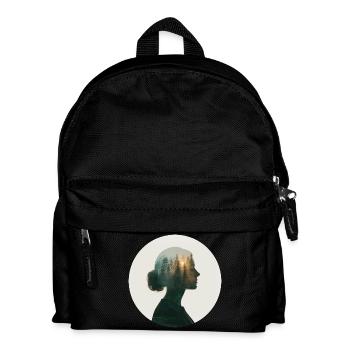 Rêves de forêt dans le profil des femmes - Sac à dos Enfant - noir - Devant