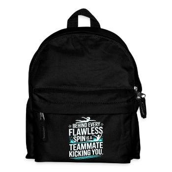 Behind Every Flawless Spin Swimming Teammate - Kids' Backpack - black - Front