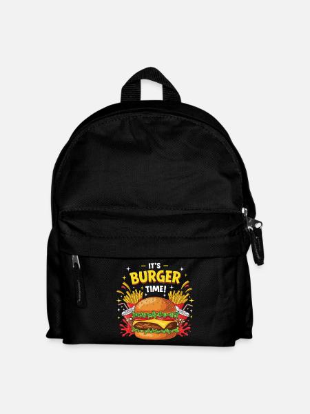 Hamburger Burger - Kinder Rucksack - Schwarz