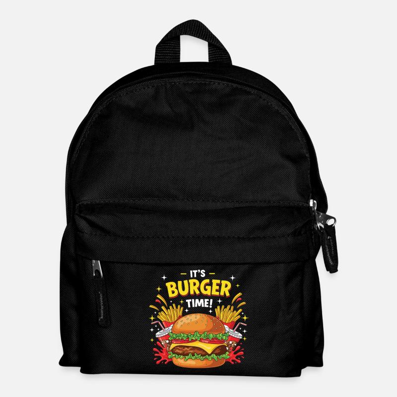 Hamburger Burger - Kinder Rucksack - Schwarz