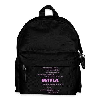 Mayla als Sprueche - Kinder Rucksack - Schwarz - Vorne