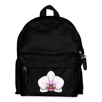 Elegante Orchideen-Illustration für Mode - Kinder Rucksack - Schwarz - Vorne