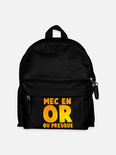 Guy's Impactante or_message T Shirt in Gold Tones - Kids' Backpack - black
