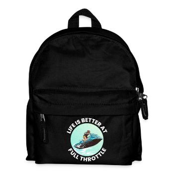 Life Is Better at Full Throttle Jet Ski  - Kids' Backpack - black - Front