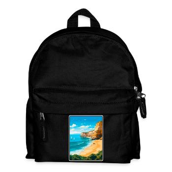 Affiche de voyage vintage de l’Algarve Portugal Paysage urbain - Sac à dos Enfant - noir - Devant