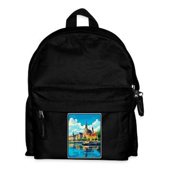 Affiche de voyage vintage de Coblence, Allemagne Paysage urbain - Sac à dos Enfant - noir - Devant