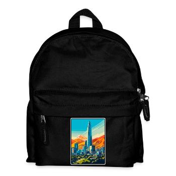 Santiago Chile Vintage-Reiseplakat Cityscape WPA - Kinder Rucksack - Schwarz - Vorne