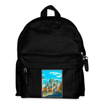 Affiche de voyage vintage à Sofia Bulgarie Paysage urbain WPA - Sac à dos Enfant - noir - Devant
