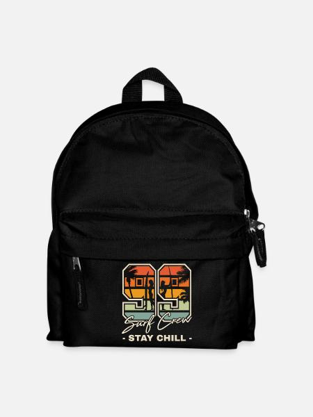 Retro Sonnenuntergang Surf Chill Design - Kinder Rucksack - Schwarz