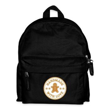 Gingerbread Emblem – Handmade with Love - Kids' Backpack - black - Front