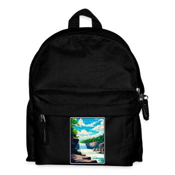 Cumberland Falls USA Travel Poster Cityscape WPA - Kids' Backpack - black - Front