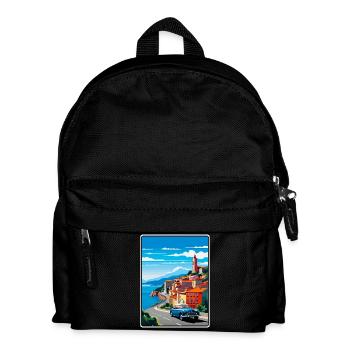 Affiche de voyage vintage de Bilbao, Espagne, paysage urbain WPA - Sac à dos Enfant - noir - Devant