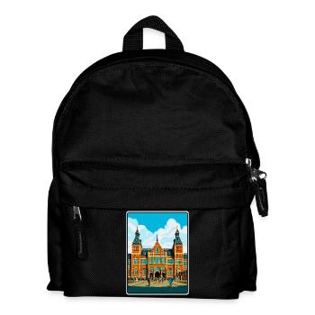 Paysage urbain de l’affiche de voyage du Rijksmuseum Pays-Bas - Sac à dos Enfant - noir - Devant