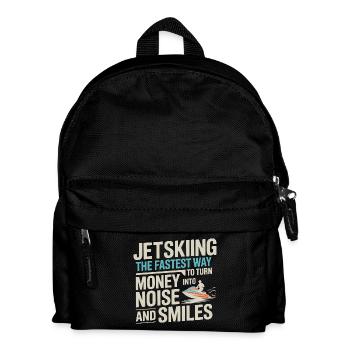 Jetski-Geld in Lärm und Lächeln Zitat - Kinder Rucksack - Schwarz - Vorne