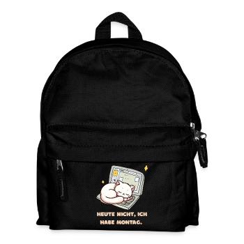 Heute nicht, ich habe Montag - Kinder Rucksack - Schwarz - Vorne