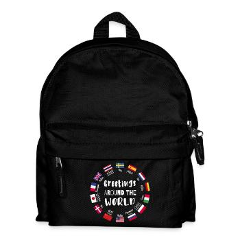 Salutations du monde entier, bonjour dans toutes les langues - Sac à dos Enfant - noir - Devant