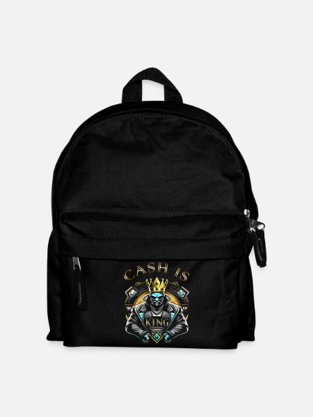 König des Bargelds Grafikdesign - Kinder Rucksack - Schwarz