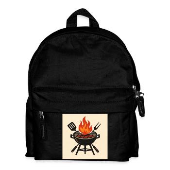 Fiery barbecue evening - Kids' Backpack - black - Front