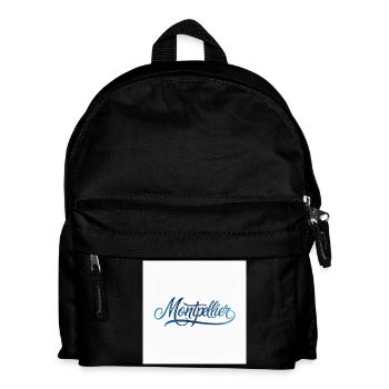 Montpellier Handlettering Design - Kinder Rucksack - Schwarz - Vorne