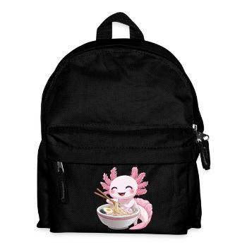 Kawaii Anime Axolotl Ramen Nudeln - Kinder Rucksack - Schwarz - Vorne