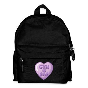 Vintage Herz – Gym Is Bae - Kinder Rucksack - Schwarz - Vorne