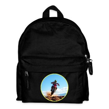 Motocross colour logo - Yellow - Kids' Backpack - black - Front