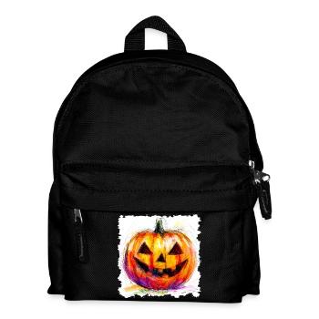Colorful Pumpkin Jack-O-Lantern - Kids' Backpack - black - Front