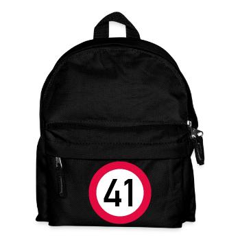 41e anniversaire Attention ! Panneau de signalisation 41 Km/h - Sac à dos Enfant - noir - Devant