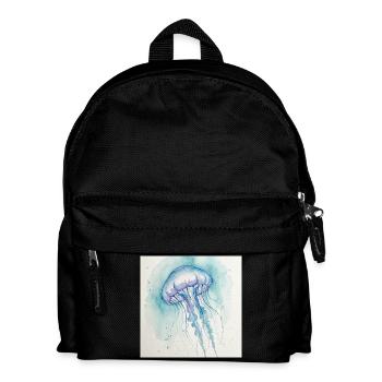 Medusa Watercolor, Ocean Blue - Kids' Backpack - black - Front