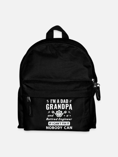Dad, Grandpa & Retired Engineer Funny Fix-It Quote - Kids' Backpack - black