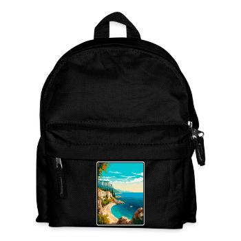Makarska, Croatie, Falaise, Côte méditerranéenne - Sac à dos Enfant - noir - Devant