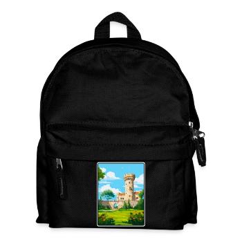 Chaves Portugal Castle Tower Under Blue Sky Poster - Kids' Backpack - black - Front