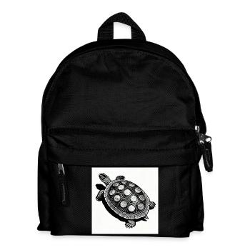 Géométrie de la tortue de pièce de monnaie - Sac à dos Enfant - noir - Devant