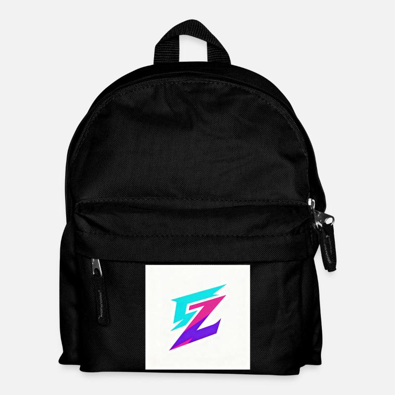 Zigzag Neon Gradient Logo - Kids' Backpack - black