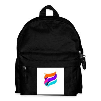 Colorful Ribbon Shape Abstract - Kids' Backpack - black - Front