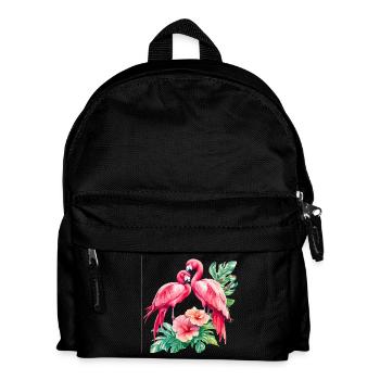 Duo d’amour flamant rose dans la forêt tropicale - Sac à dos Enfant - noir - Devant