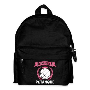 Pétanque-Geschenk für Frauen Königin des Pétanque - Kinder Rucksack - Schwarz - Vorne