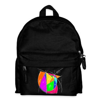 Farbiges Chaoszeichen Kunst - Kinder Rucksack - Schwarz - Vorne