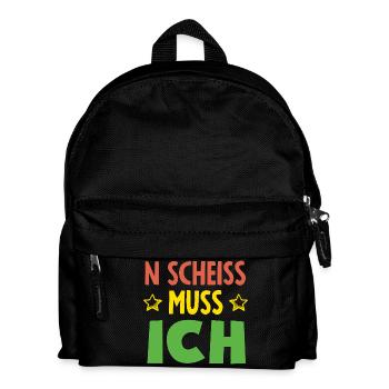 N shit I have to – middle finger - Kids' Backpack - black - Front