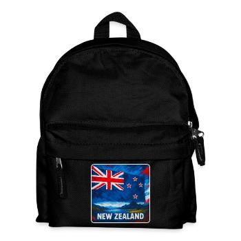 Neuseeland Flaggen Design - Kinder Rucksack - Schwarz - Vorne