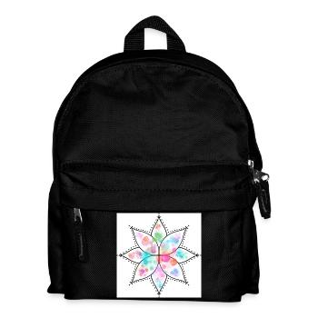 Mandala Pastell Blume Aquarell - Kinder Rucksack - Schwarz - Vorne