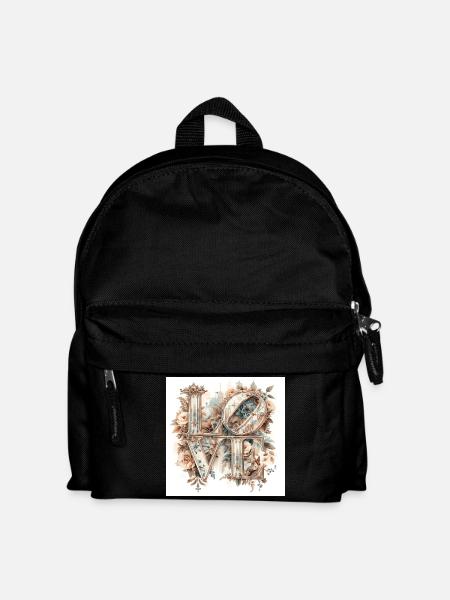 Love Blossoms Vintage Typography - Kids' Backpack - black