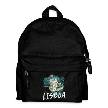 Belém and Tagus Tower in Lisbon, seen from the sky - Kids' Backpack - black - Front