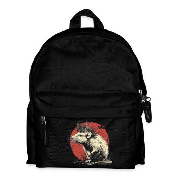 Punkrock Ratte - Kinder Rucksack - Schwarz - Vorne
