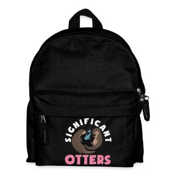 Seeotter Cartoon Fischotter - Kinder Rucksack - Schwarz - Vorne